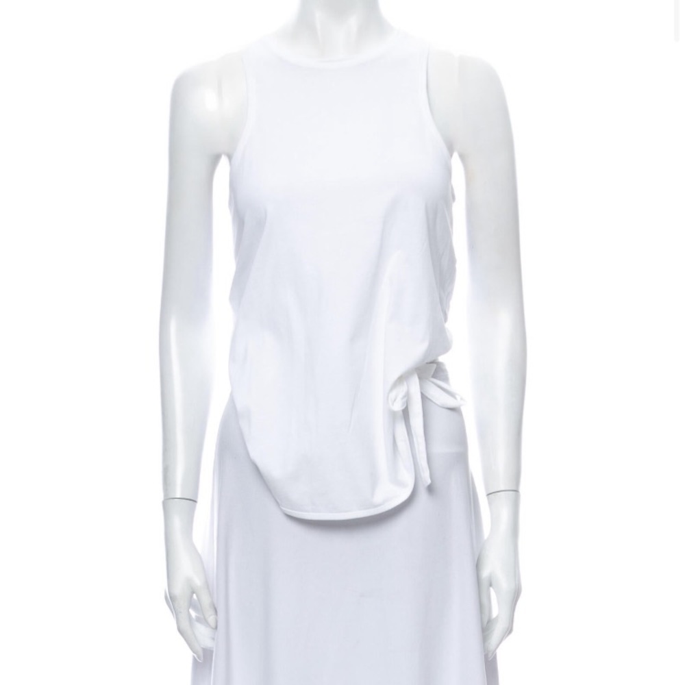 Tibi white cut out tank top